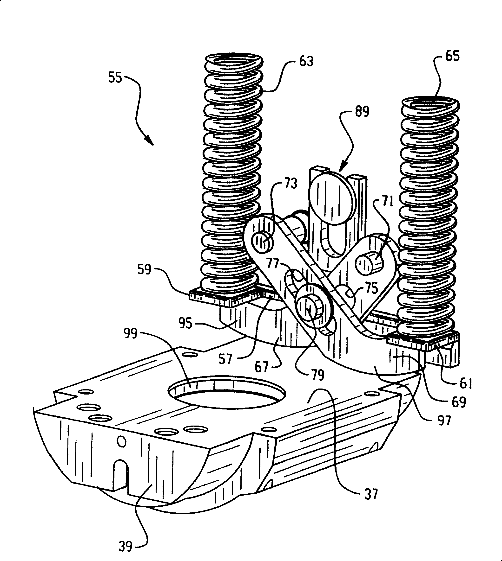 Swashplate holddown and adjustable centering mechanism