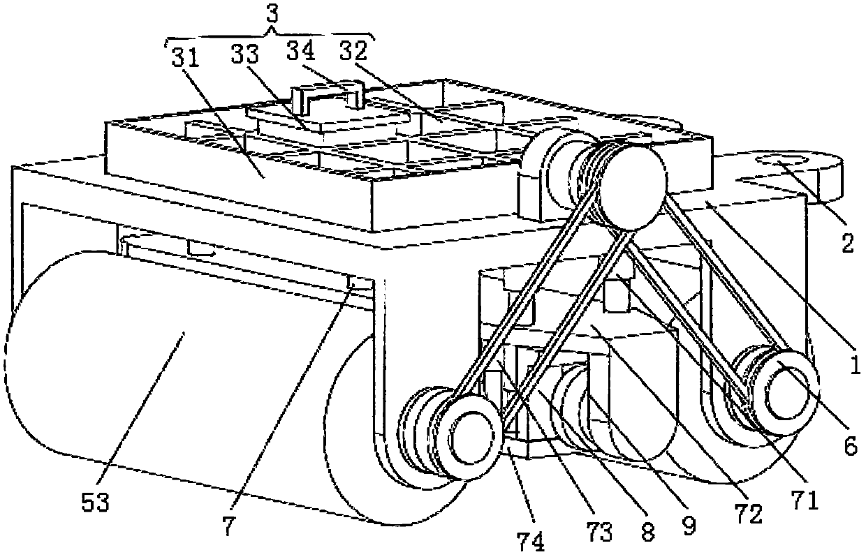 Rear-arranged hammering pressure device for road and bridge construction asphalt paver