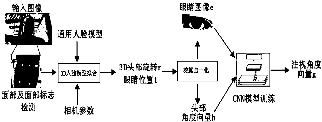 Line-of-sight estimation method based on depth appearance gaze network