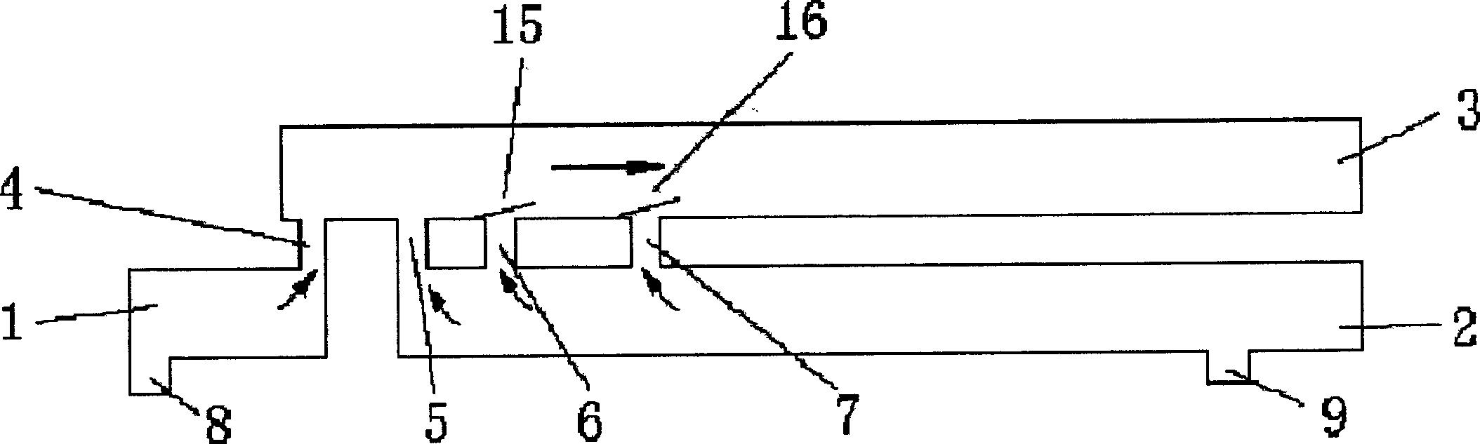 A seam-type air-flow lead-jetting device