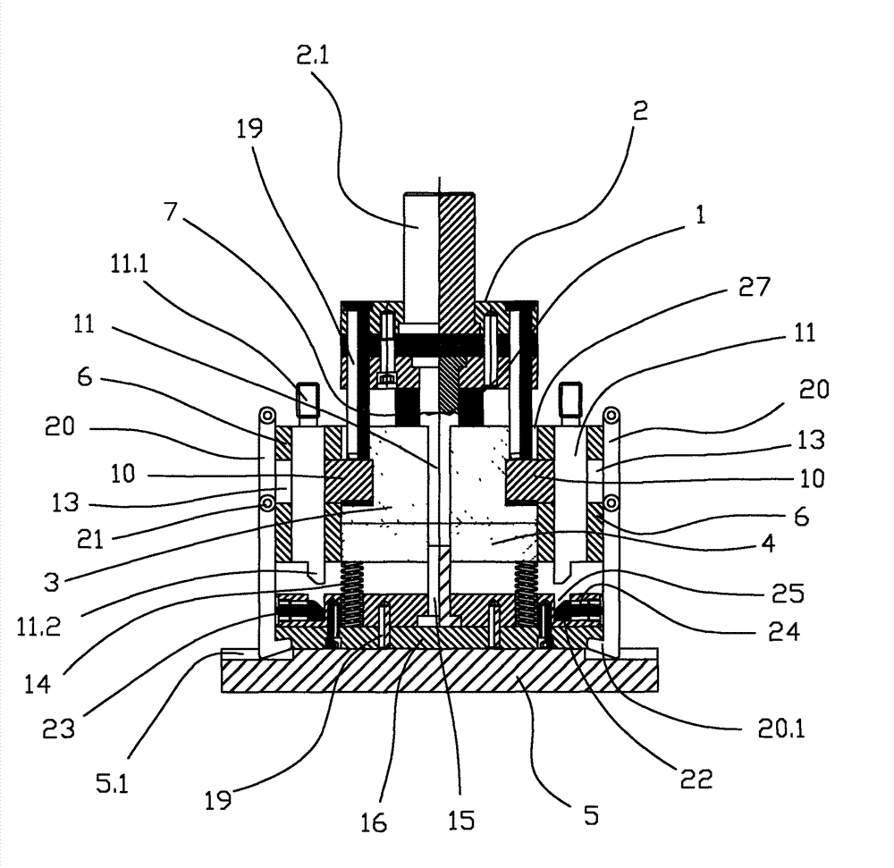 Hot stamping die structure