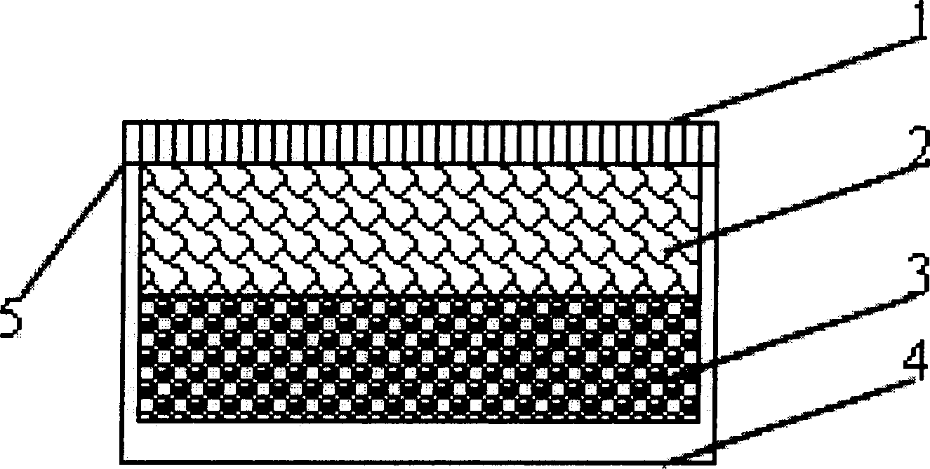 High molecular particle composite sound absorbing material, its mfg. method and uses