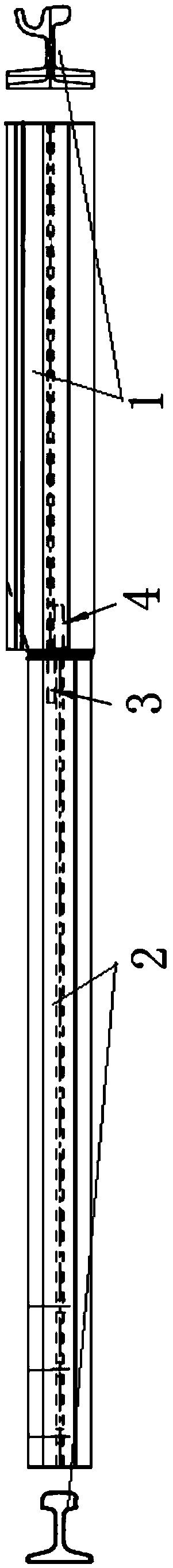 A trough rail and I-rail connecting structure and welding method