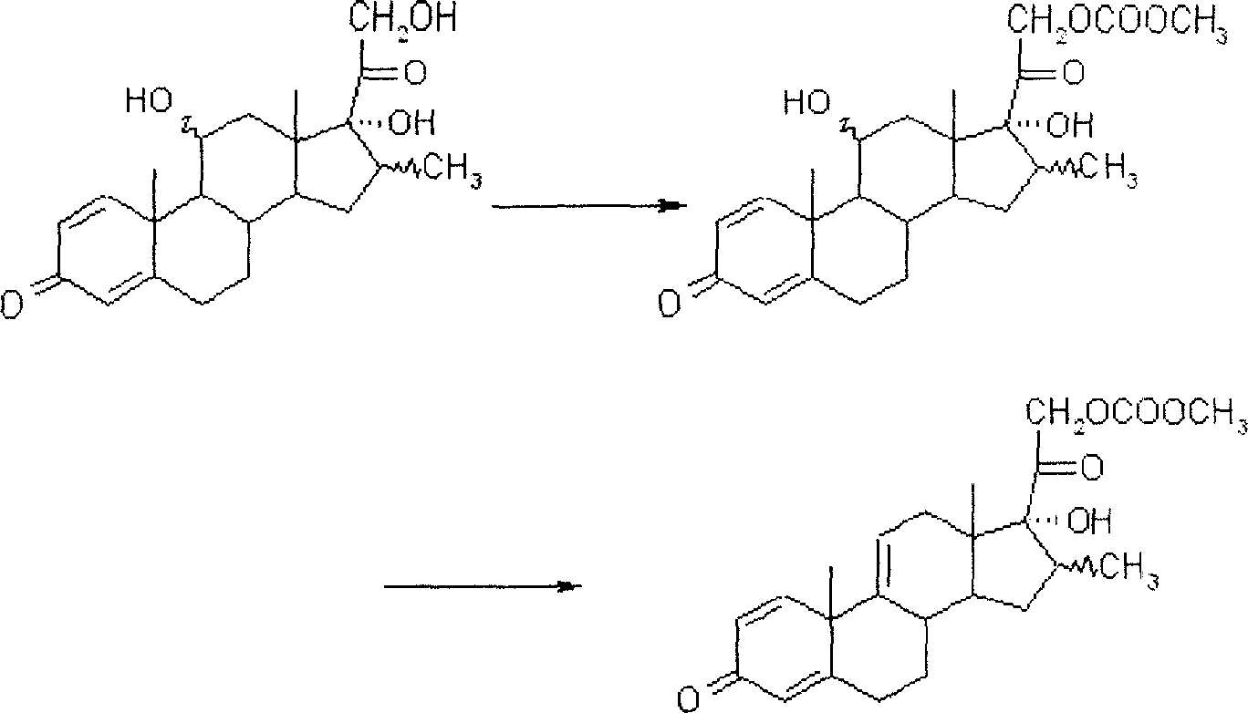 Synthesis process of a pregnane compound