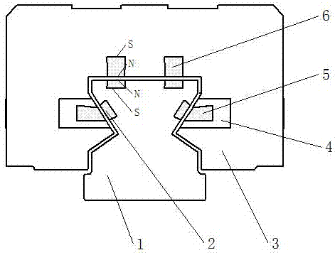 Permanent magnet repulsion type magnetic suspension linear guide rail