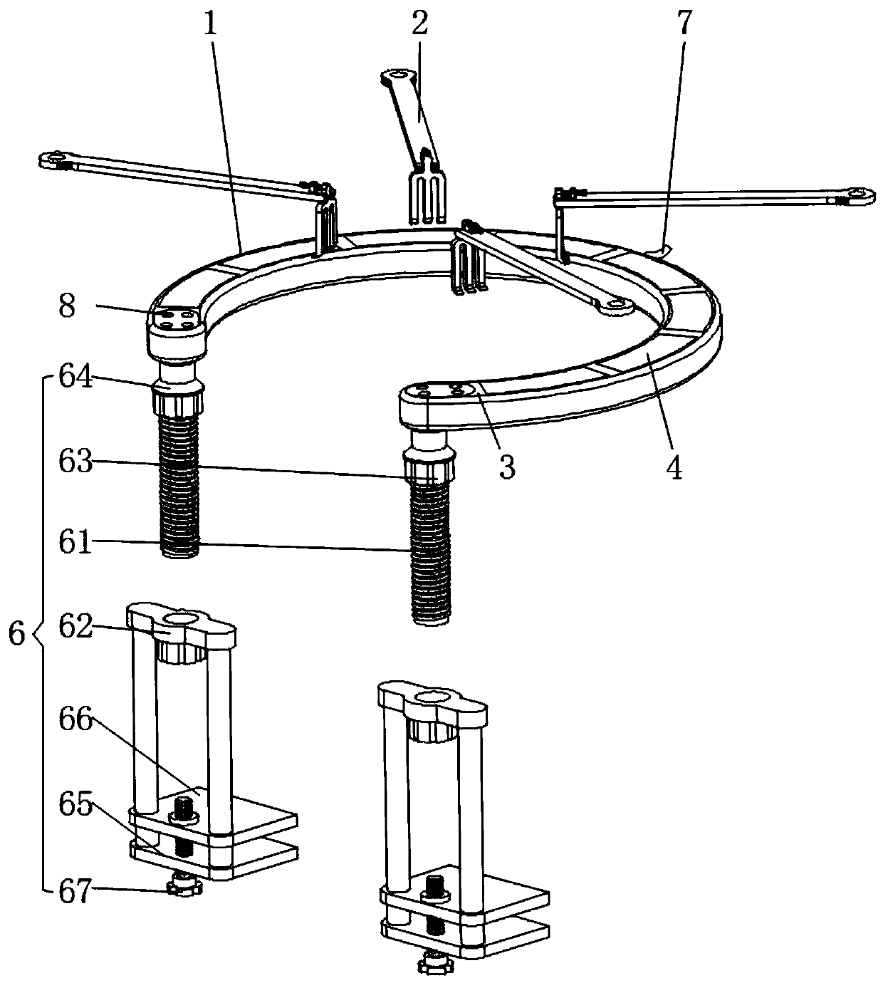 Surgery retractor for division of hepatobiliary and pancreatic surgery