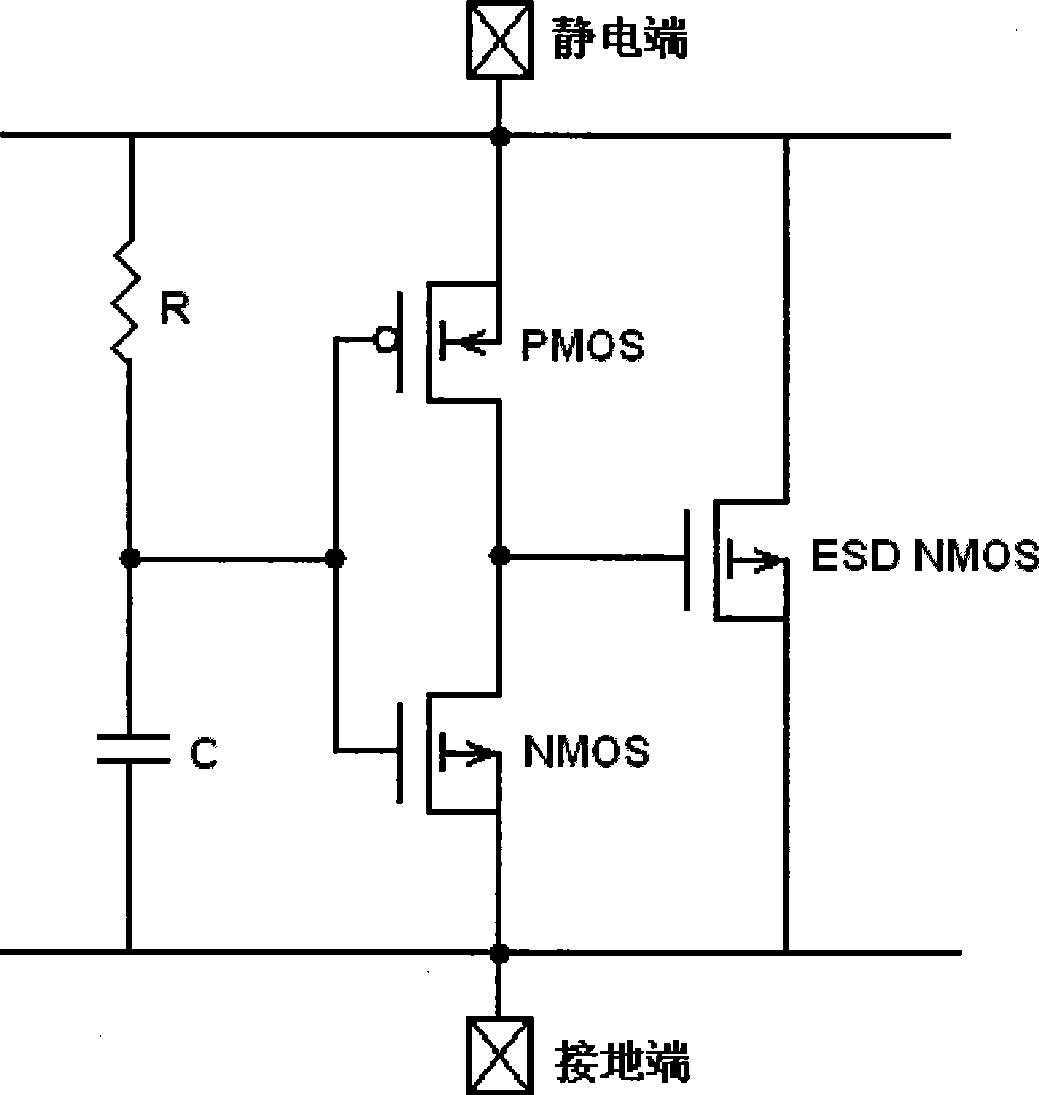 Dynamic detection electrostatic protection circuit