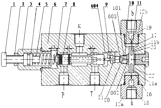 Shuttle valve, shuttle valve driving type device, winding drum brake cylinder control loop and crane