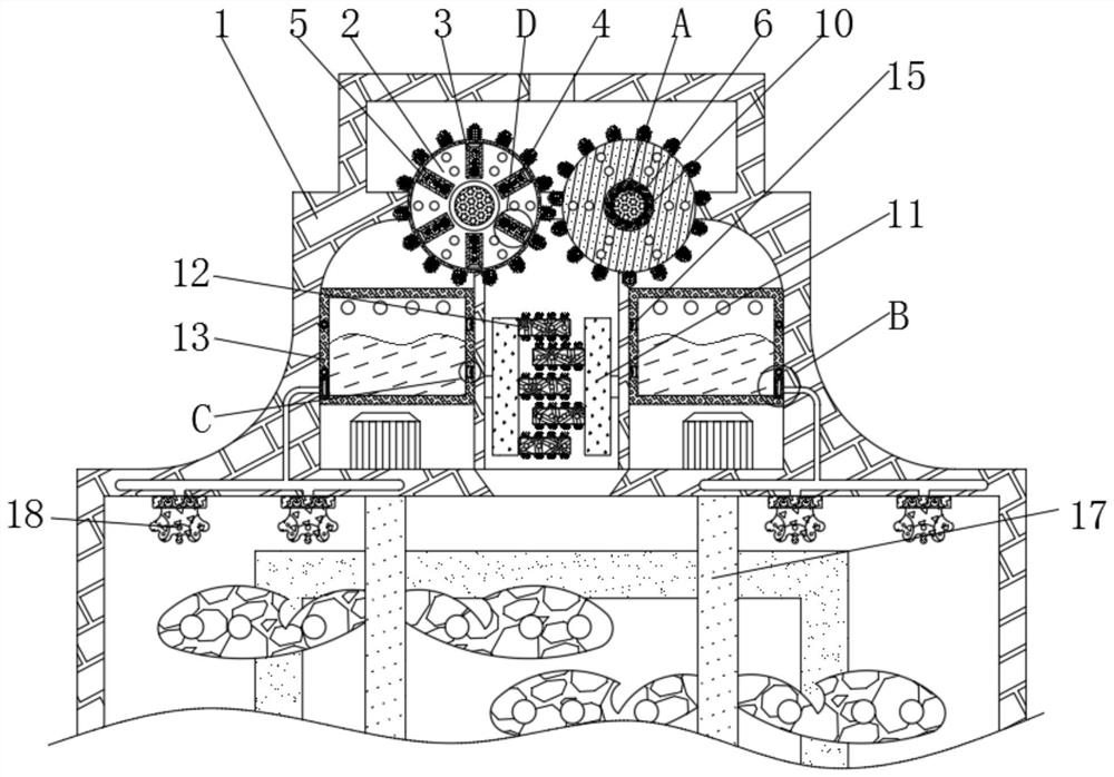 Corrugated board crushing, recycling and stirring device