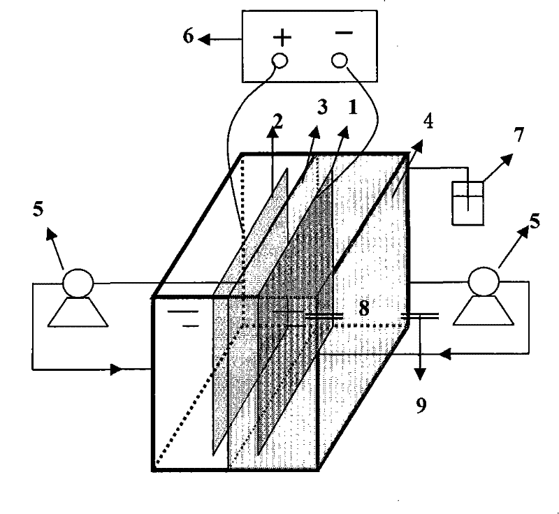 Method for removing nitrate through membrane electrolysis electrochemical hydrogen autotrophic denitrification