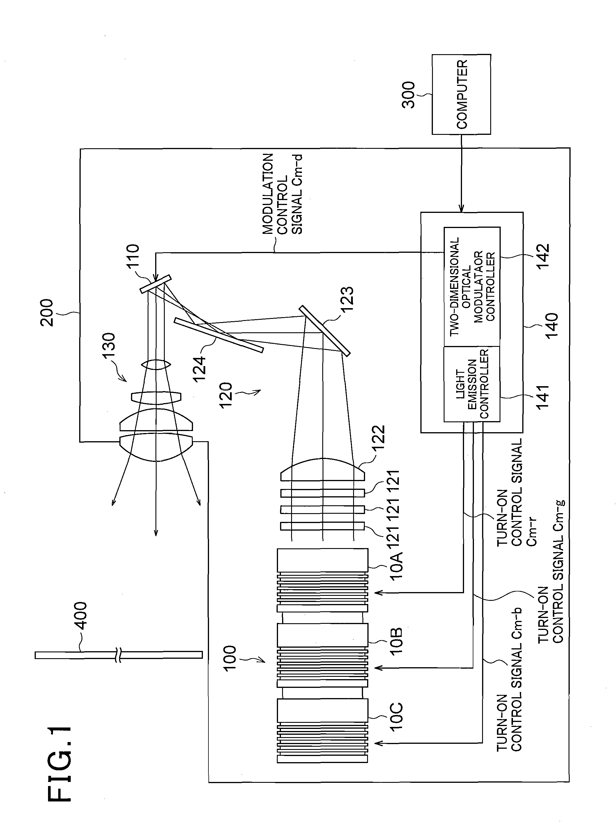 Projector device, laminate type light-emitting diode device, and reflection type light-emitting diode unit