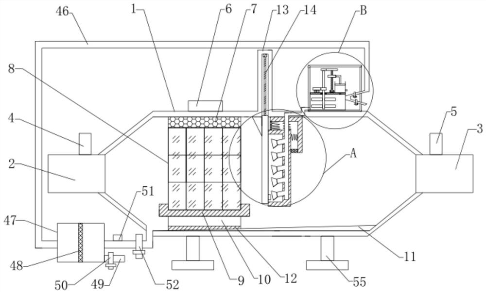 Ammonium salt anti-blocking filtering device of waste gas combustion treatment equipment