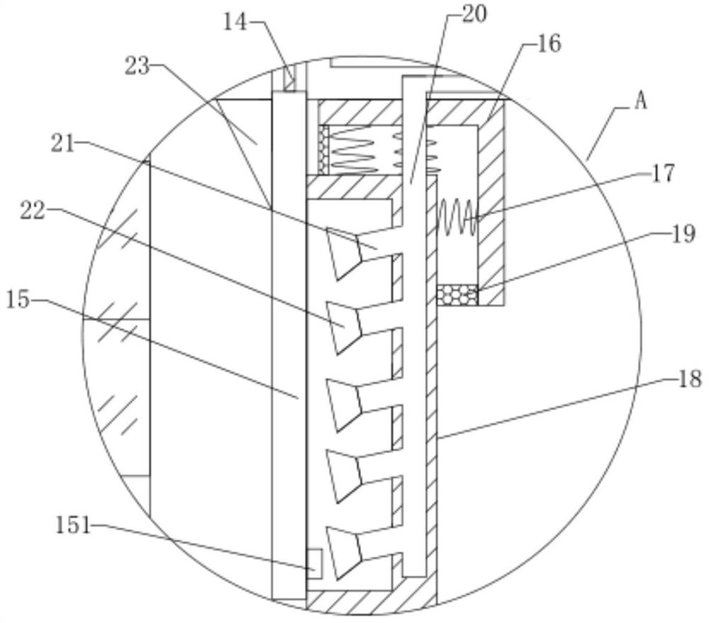 Ammonium salt anti-blocking filtering device of waste gas combustion treatment equipment