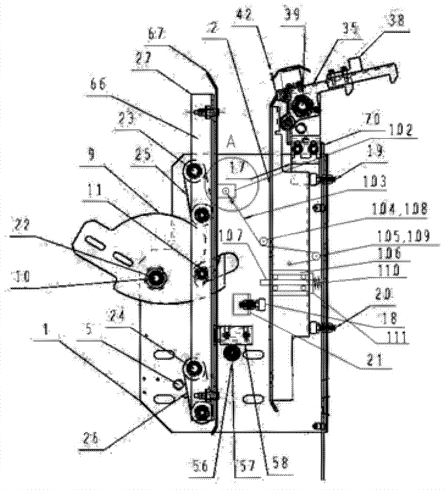 Asynchronous door knife with car door lock, elevator door motor and car door system