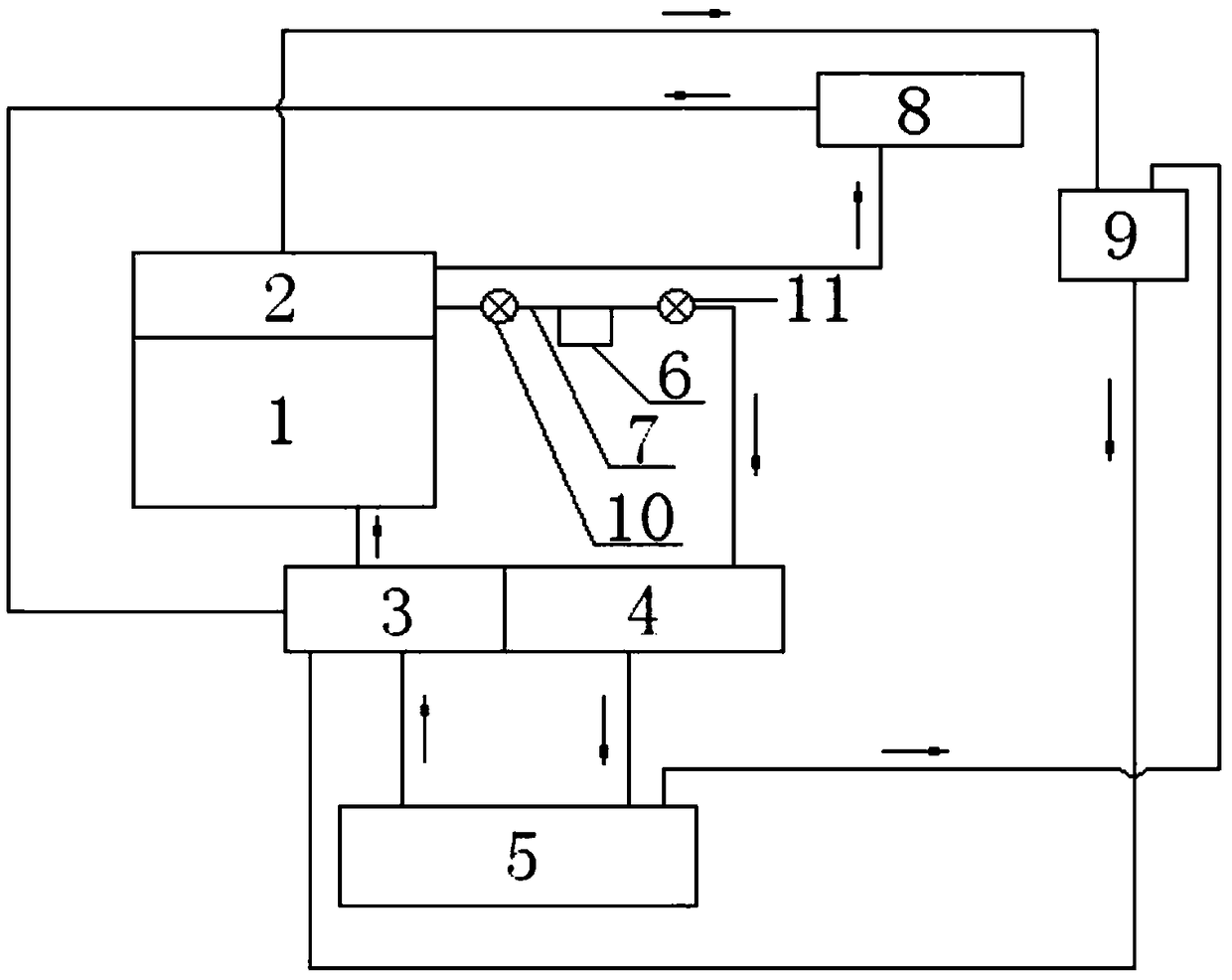 An engine cooling system with a grit chamber and its control method