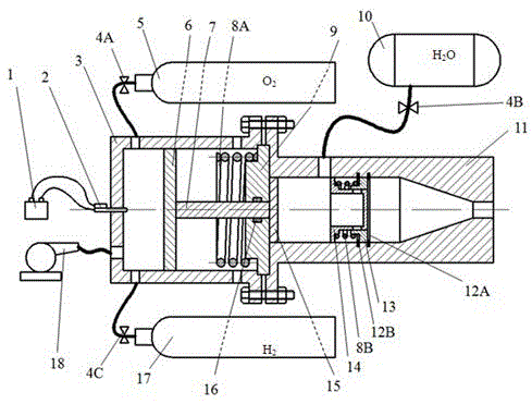 No-pump high-pressure pulsed water jet generation device