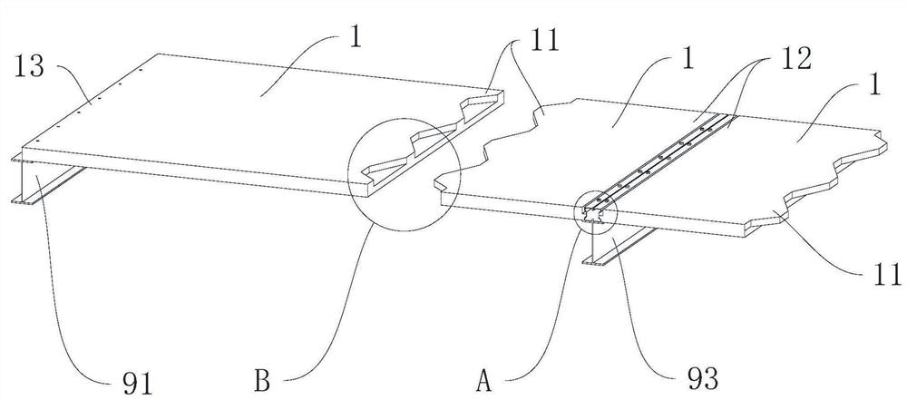 Prefabricated floor slab, detachable steel-concrete composite floor system and construction method thereof