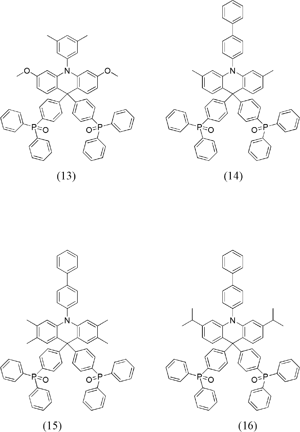 Dihydro acridine derivatives, application thereof and organic electroluminescent device applying same