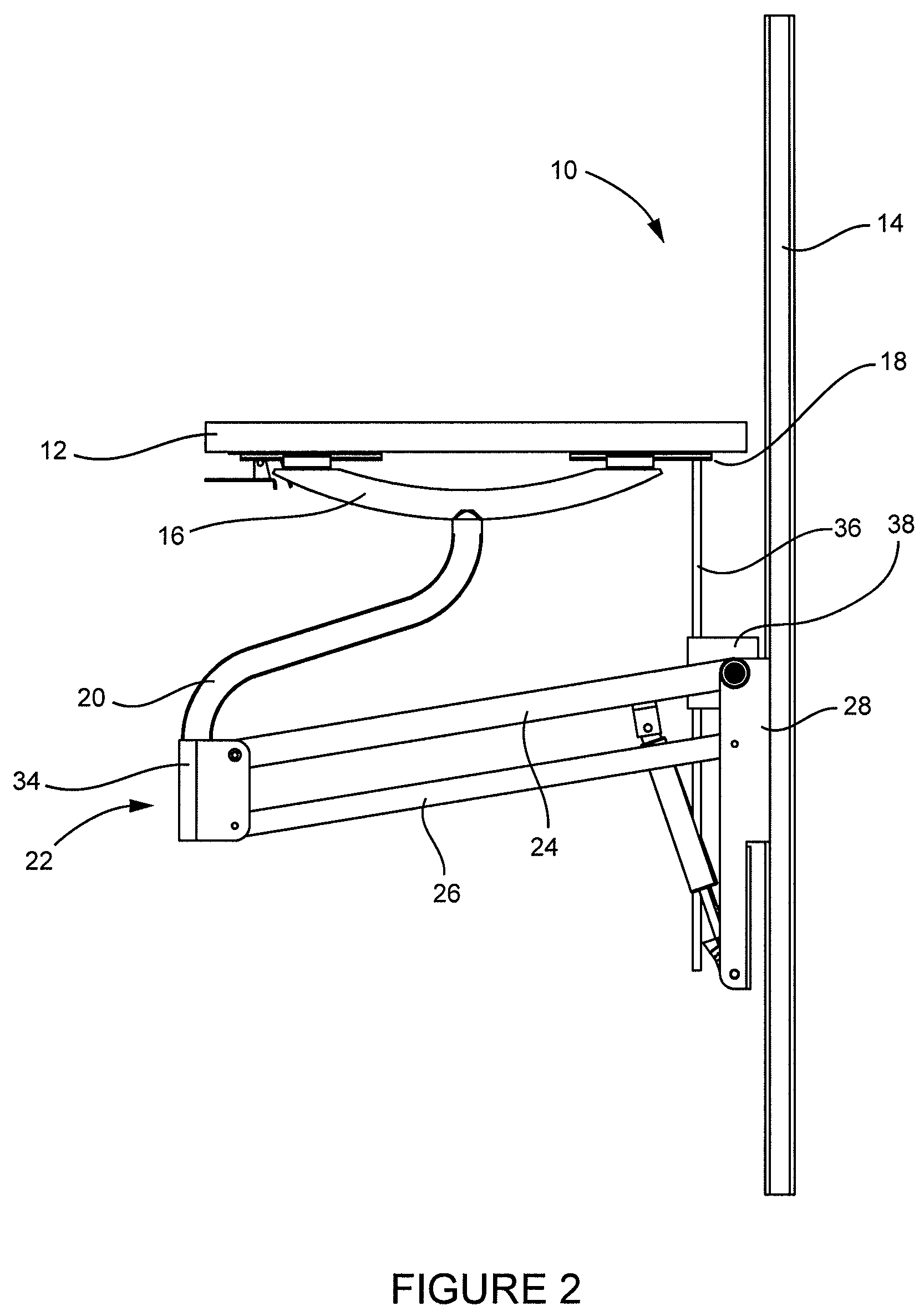 Height adjustable work surface system