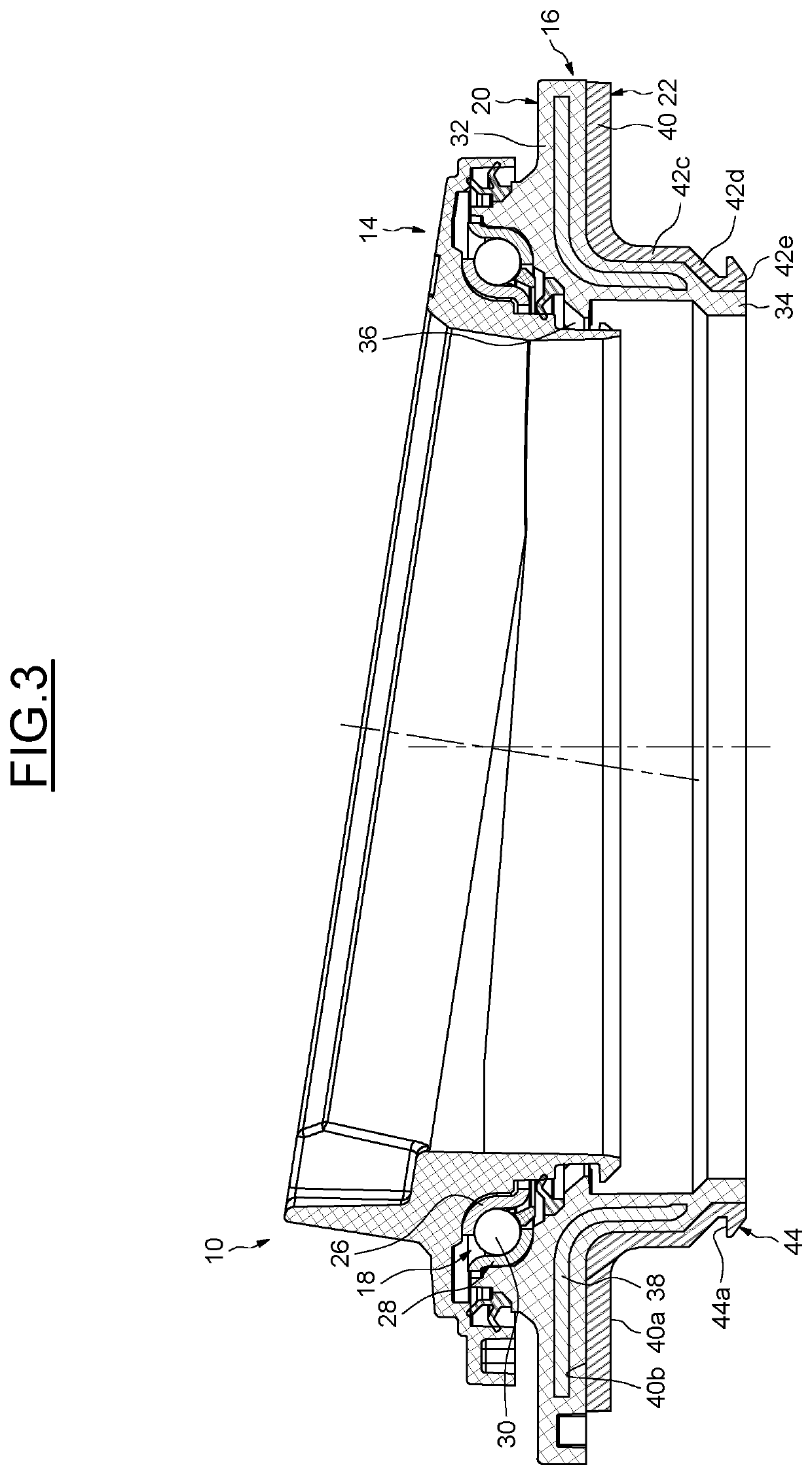 Suspension thrust bearing device with dust boot retainer