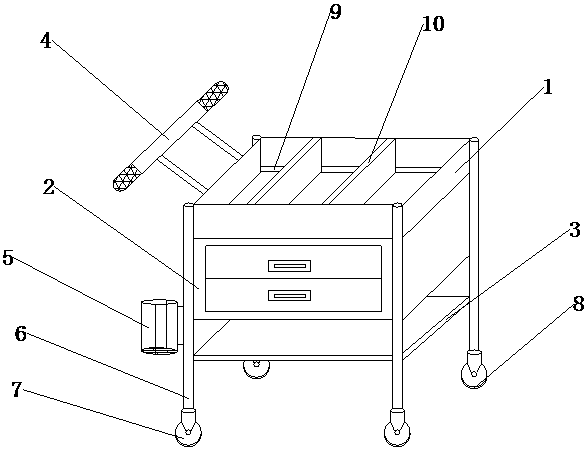 Surgical cart for anesthesiology department