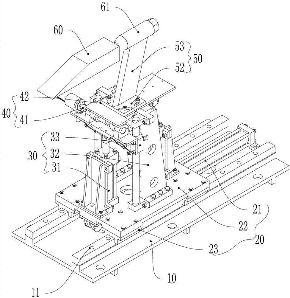 Gesture adjusting device for model with four degrees of freedom for hypersonic speed pulse wind tunnel