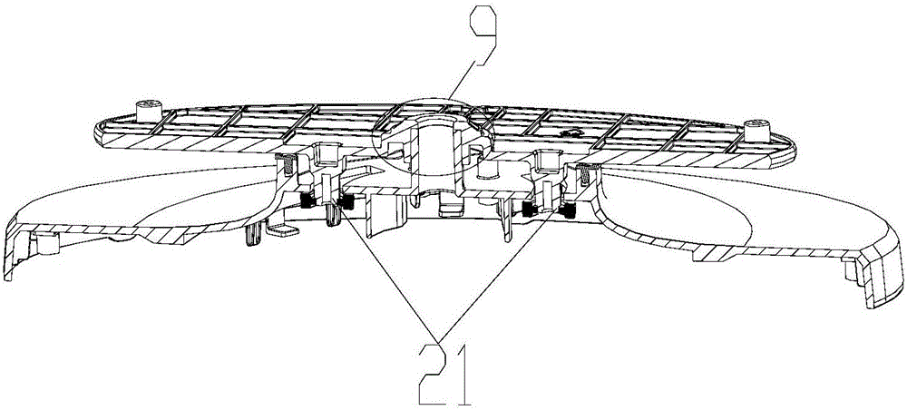 Oscillating structure and fan assembly or electric heater assembly comprising same