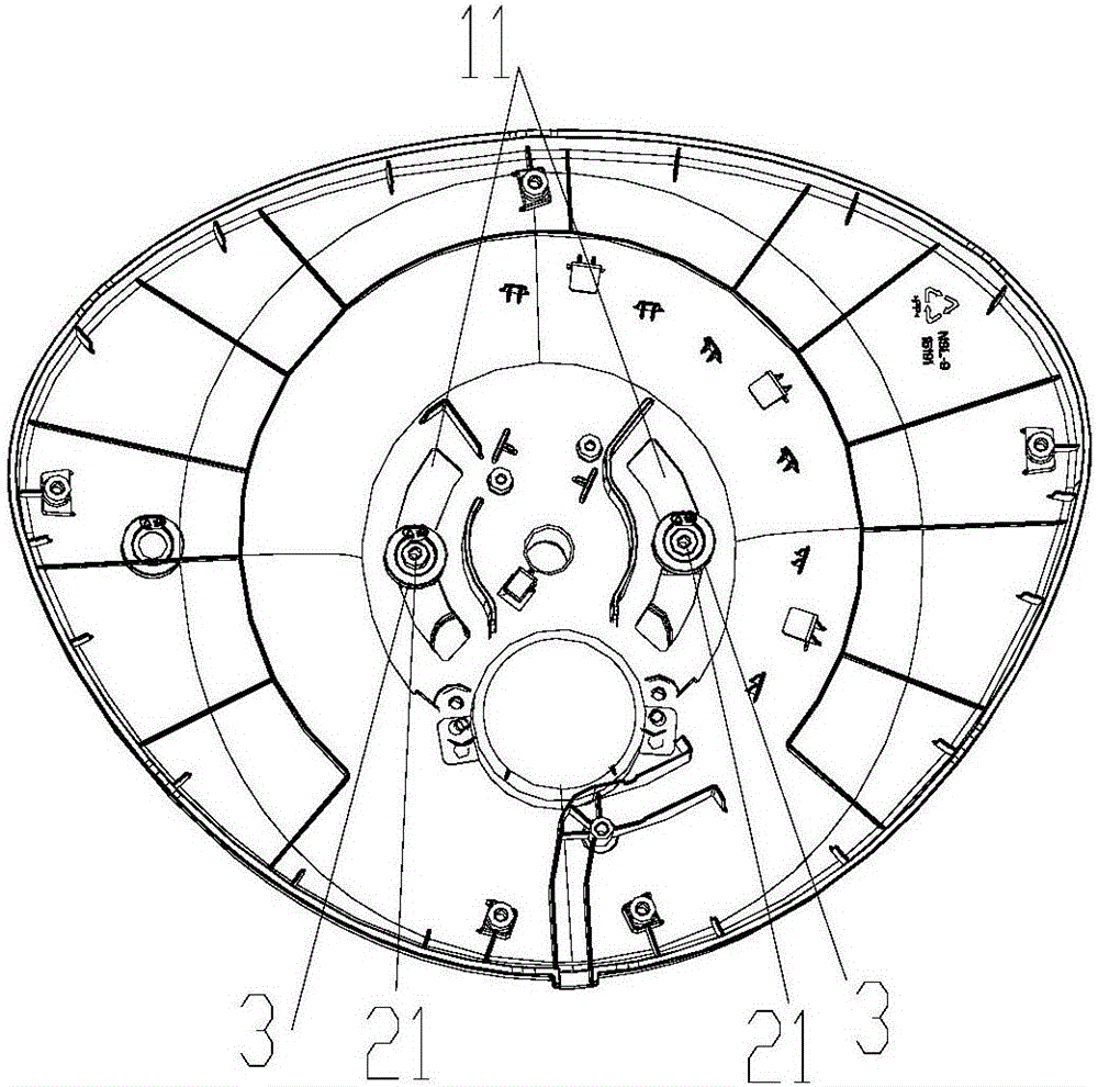 Oscillating structure and fan assembly or electric heater assembly comprising same