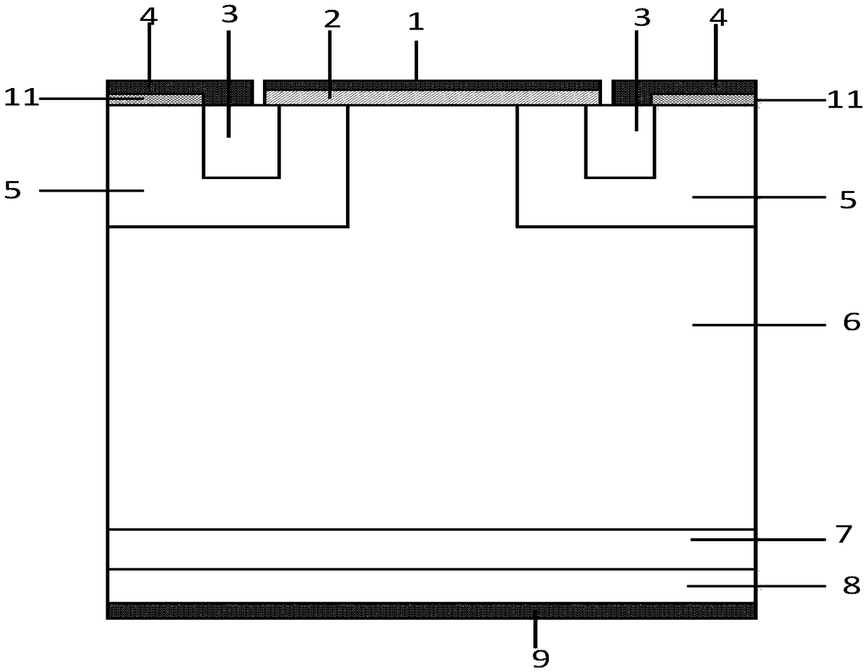 A planar insulated gate bipolar transistor and a preparation method thereof