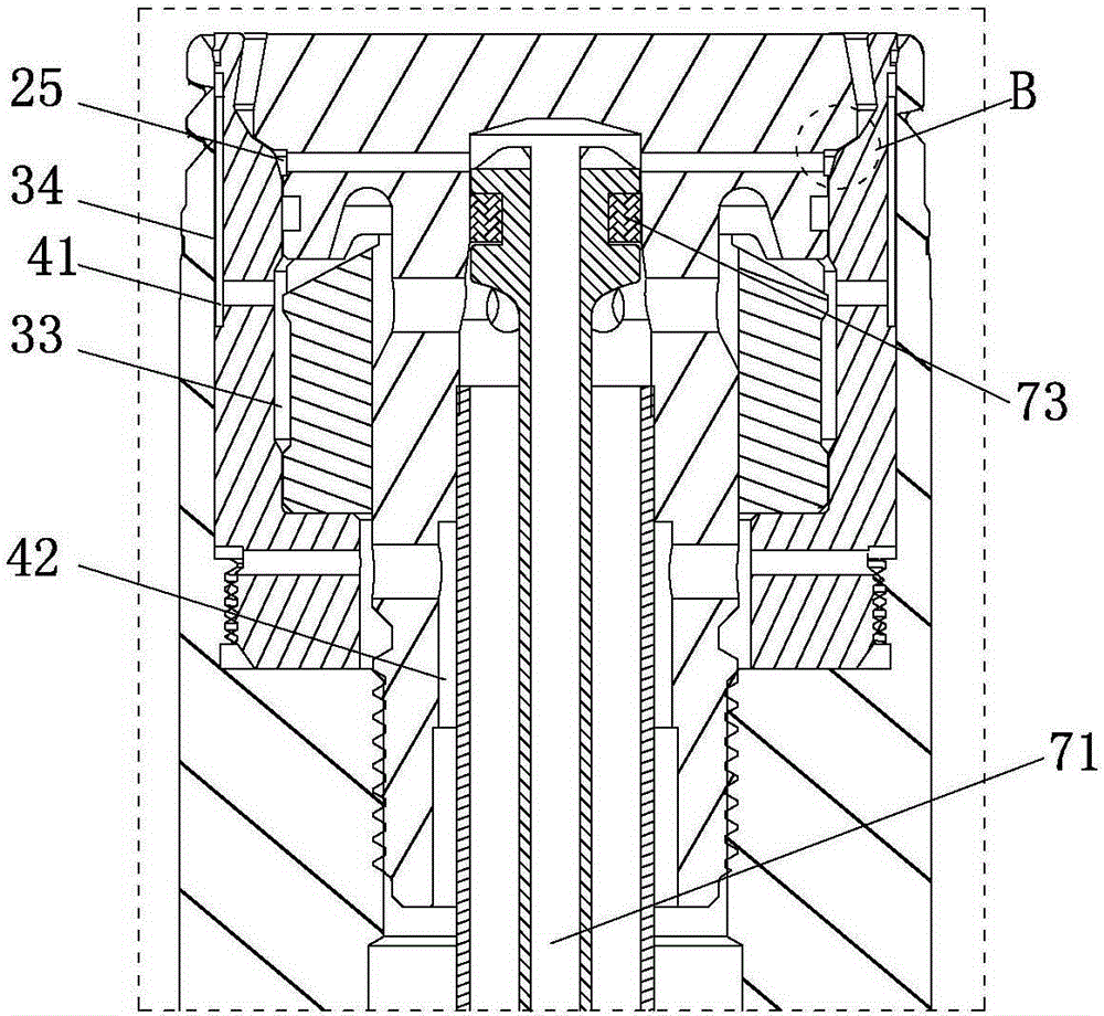 Quick cooling mould for plastic molding cover and processing process for threaded core