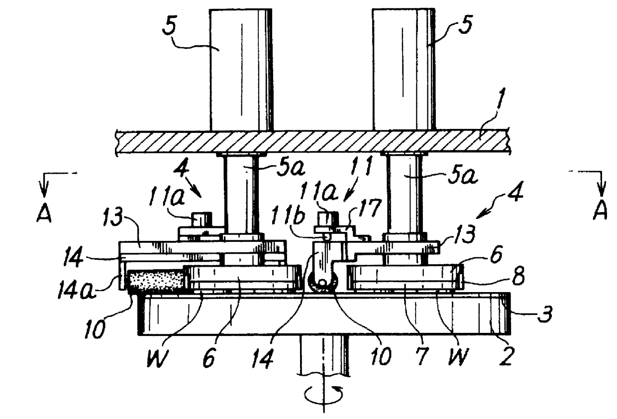 Single side work polishing apparatus