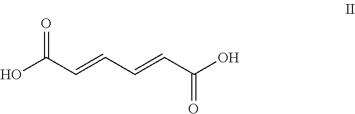 Method for producing muconic acids and furans from aldaric acids