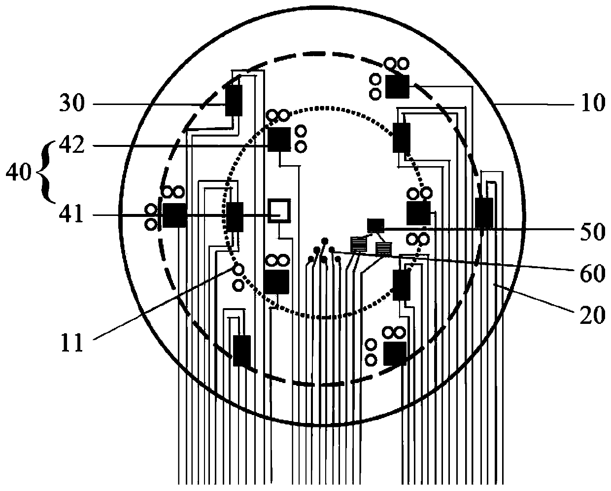 Wound surface monitoring device, preparation method thereof and wound surface dressing component