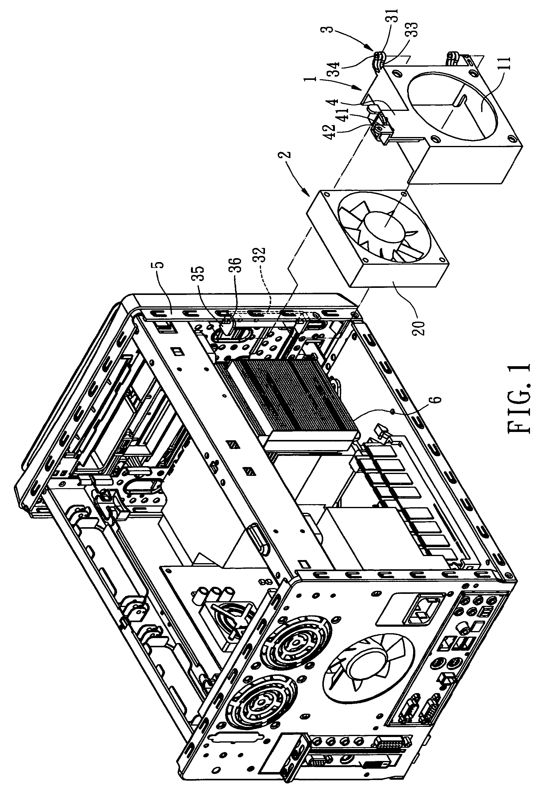 Quickly detached cooling fan mounting bracket for computer