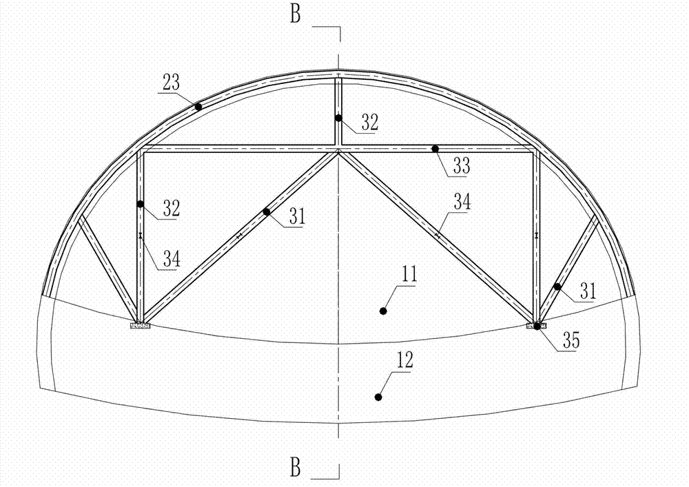 Tunnel arch exchanging construction method and construction structure in tunnel arch exchanging construction