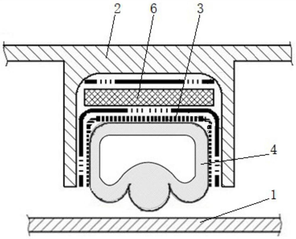 Aircraft canopy fuselage opening frame inflation sealing structure and assembling method thereof