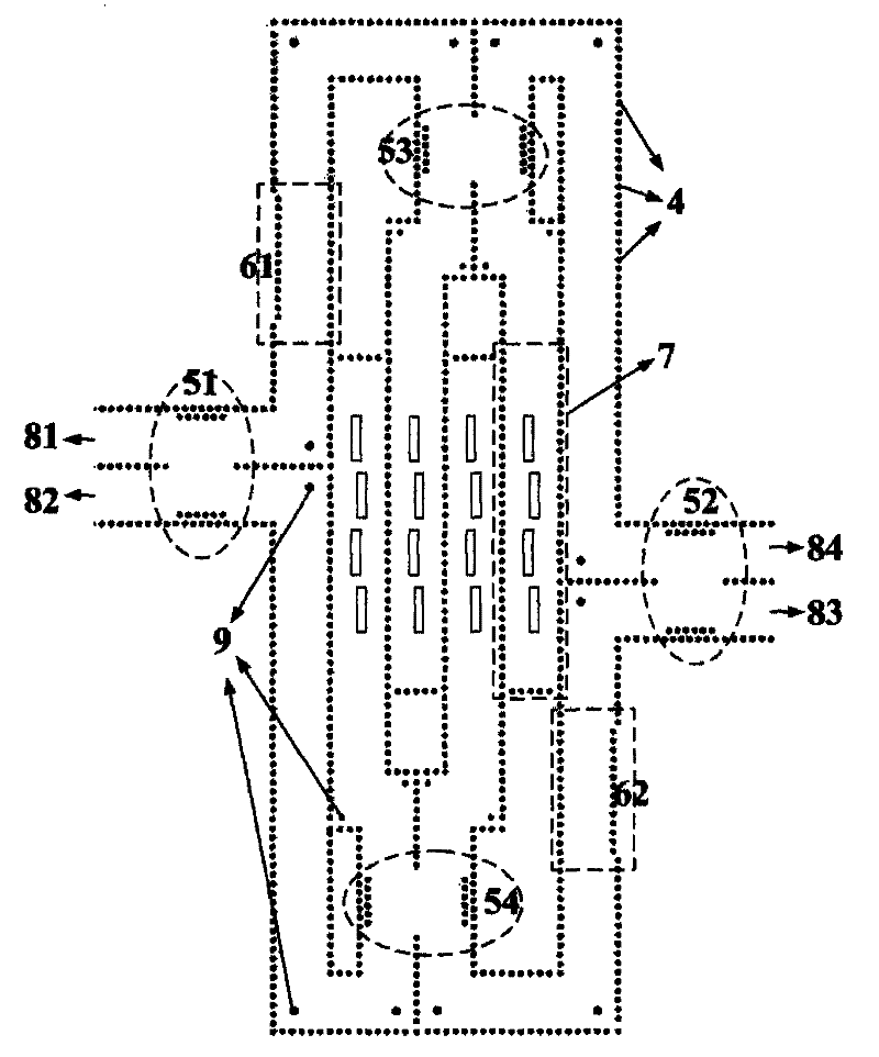 Shared substrate multi-beam antenna based on eight port junctions