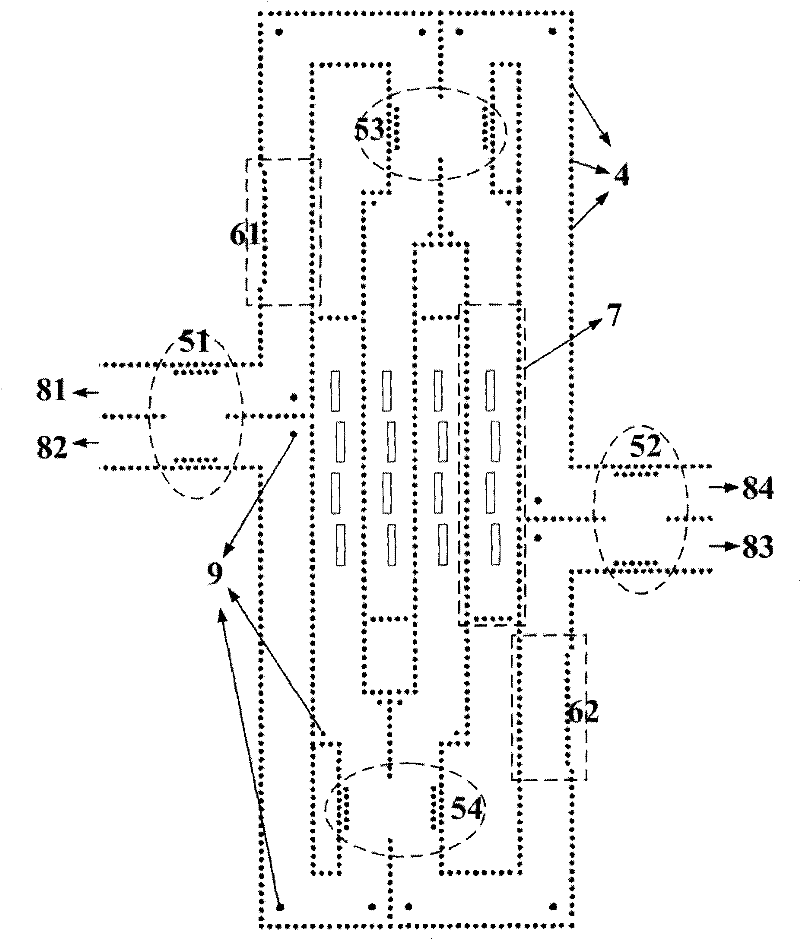 Shared substrate multi-beam antenna based on eight port junctions