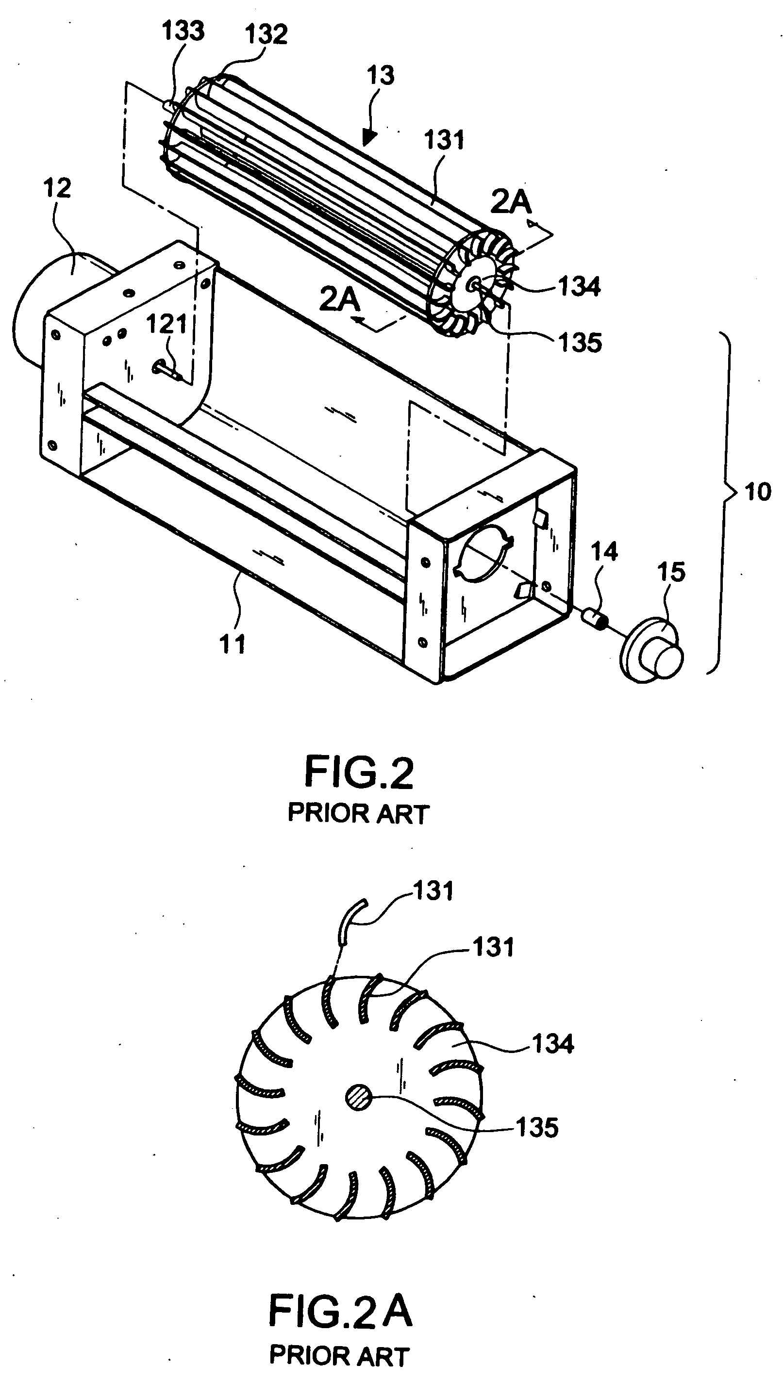 Cross flow fan structure