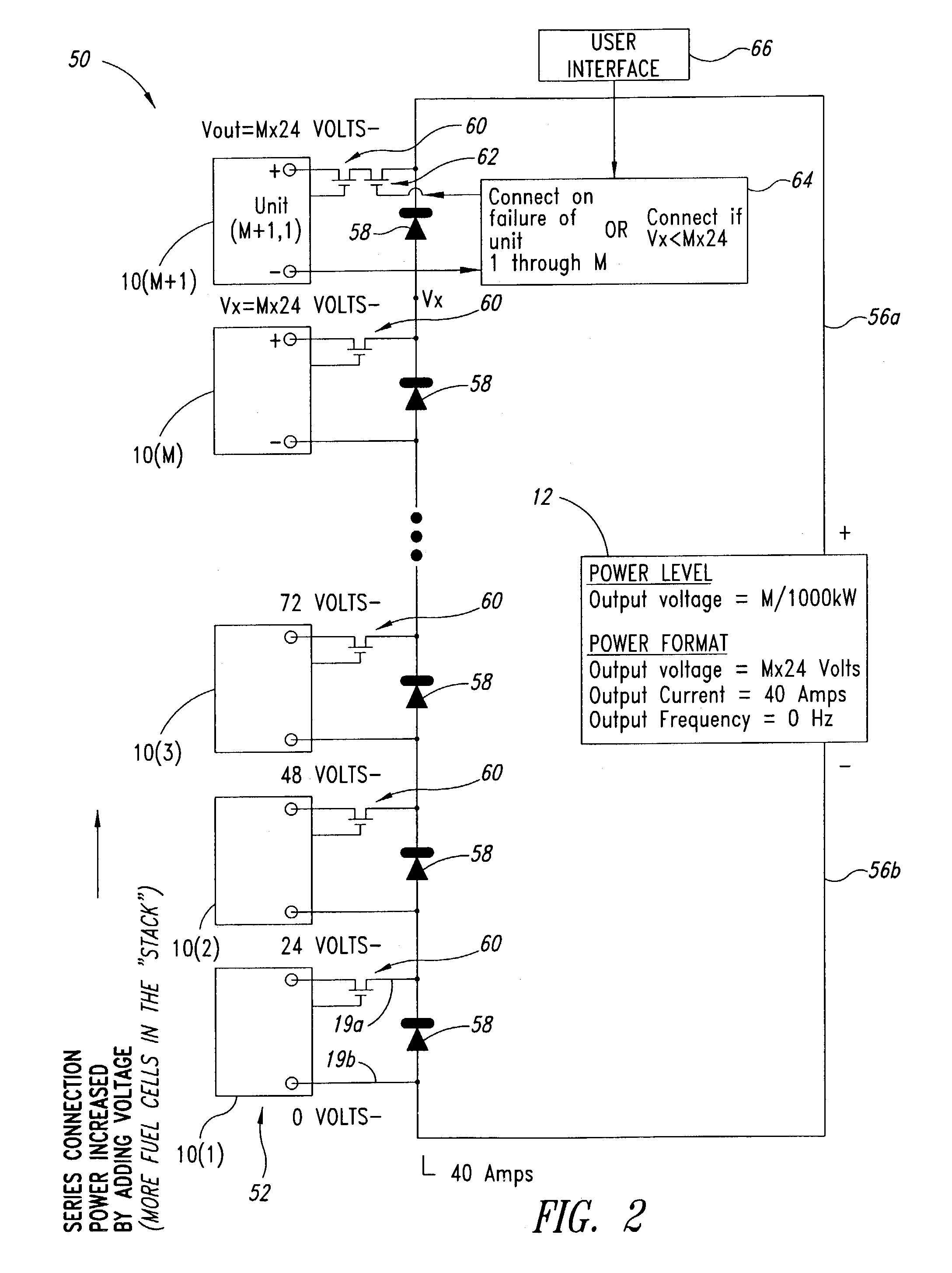 Electric power plant with adjustable array of fuel cell systems