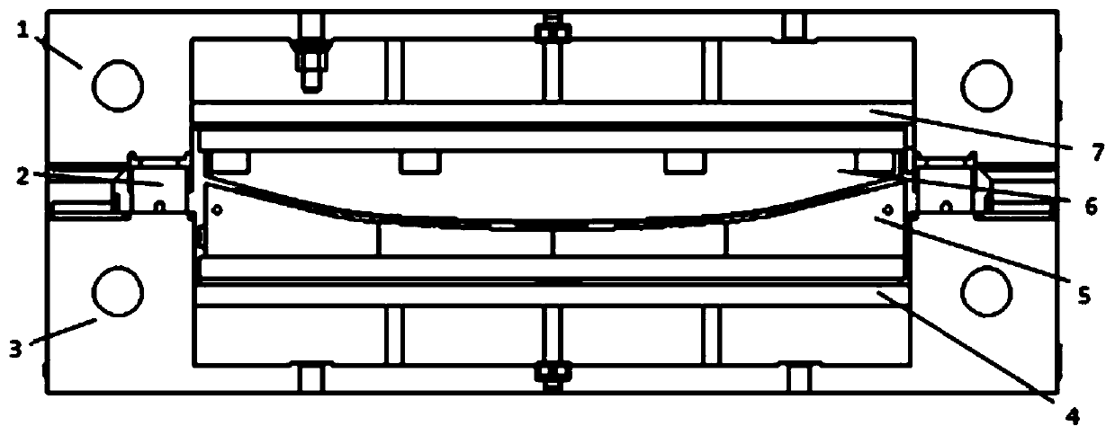 Modular bending die and bending method for aluminum profile