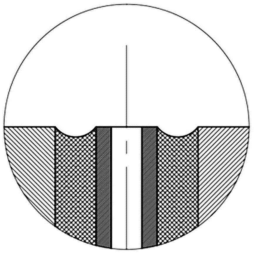 Concave-convex spline tubular rubber shock absorber with interval expansion layer