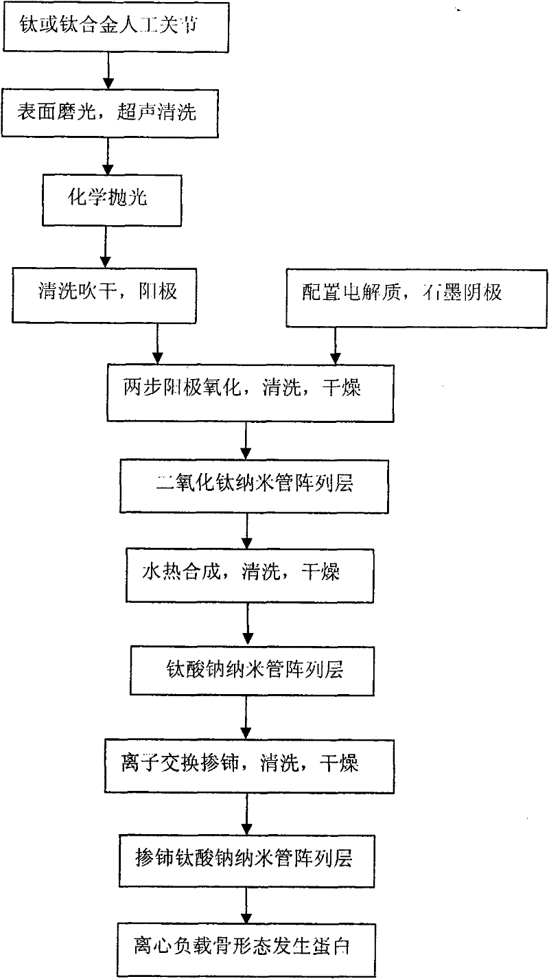 Functional artificial joint on surface of cerium-loaded nanotube array and preparation method thereof