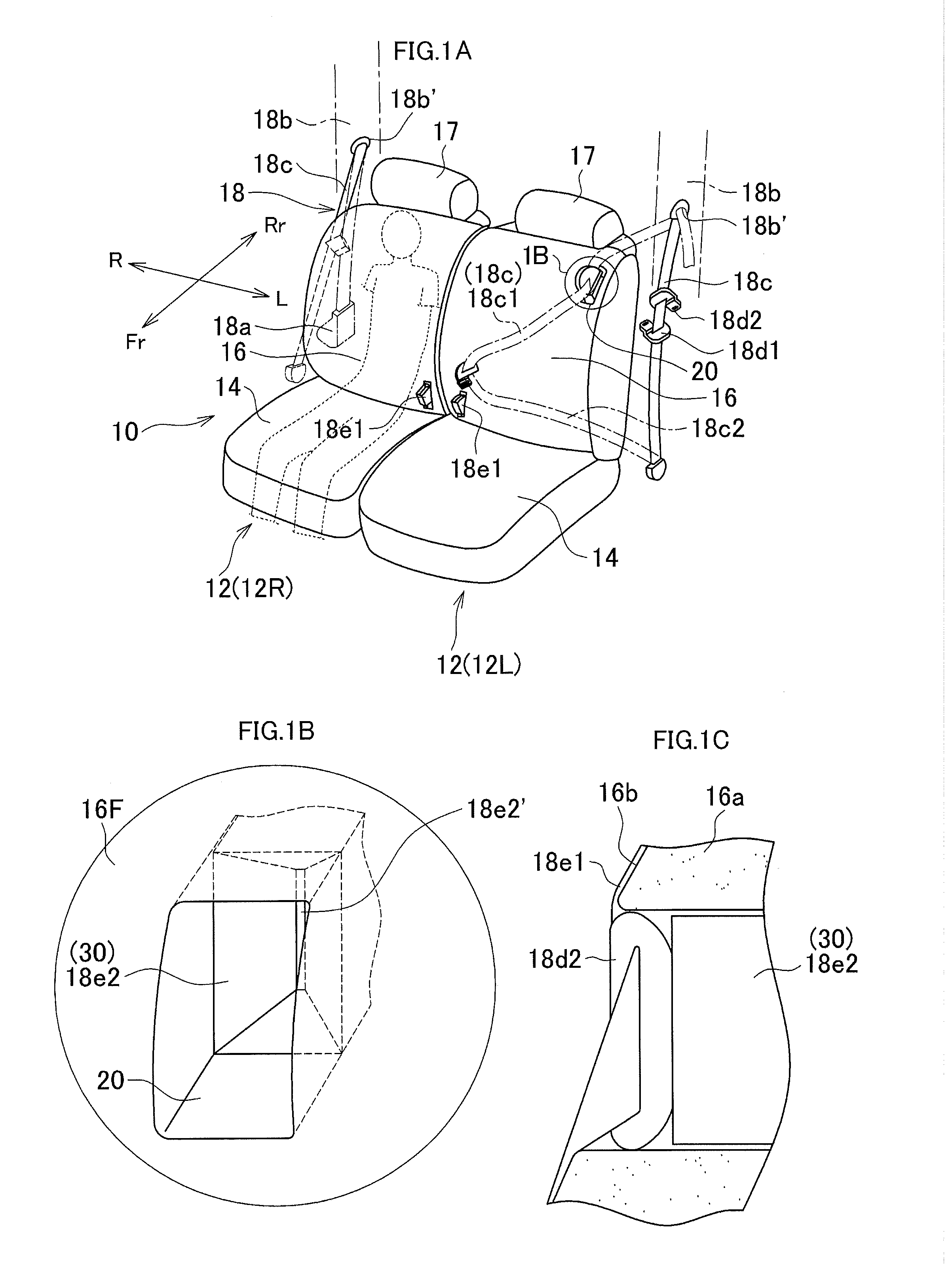 Seat belt device for the vehicle seat