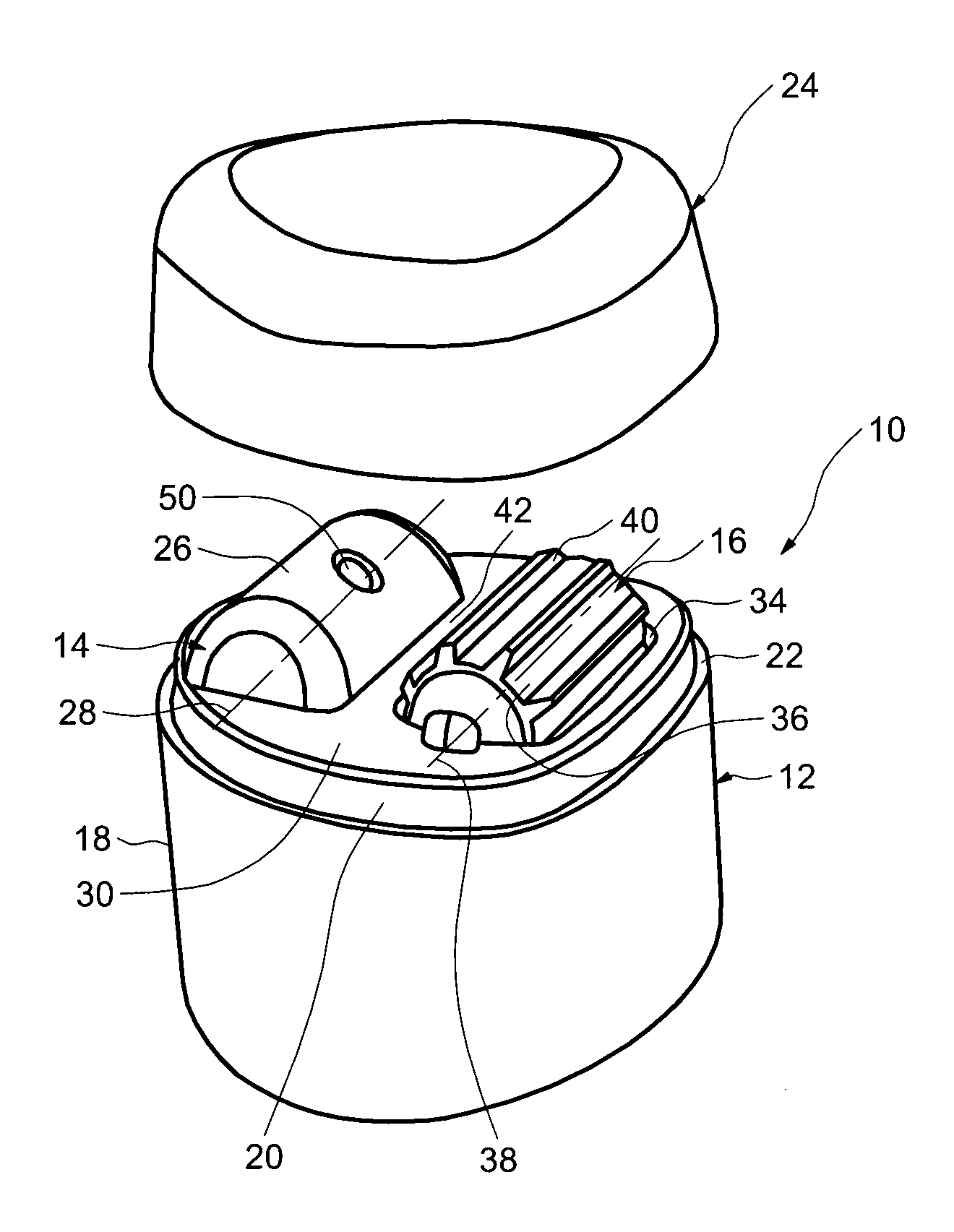 Device for massaging the skin