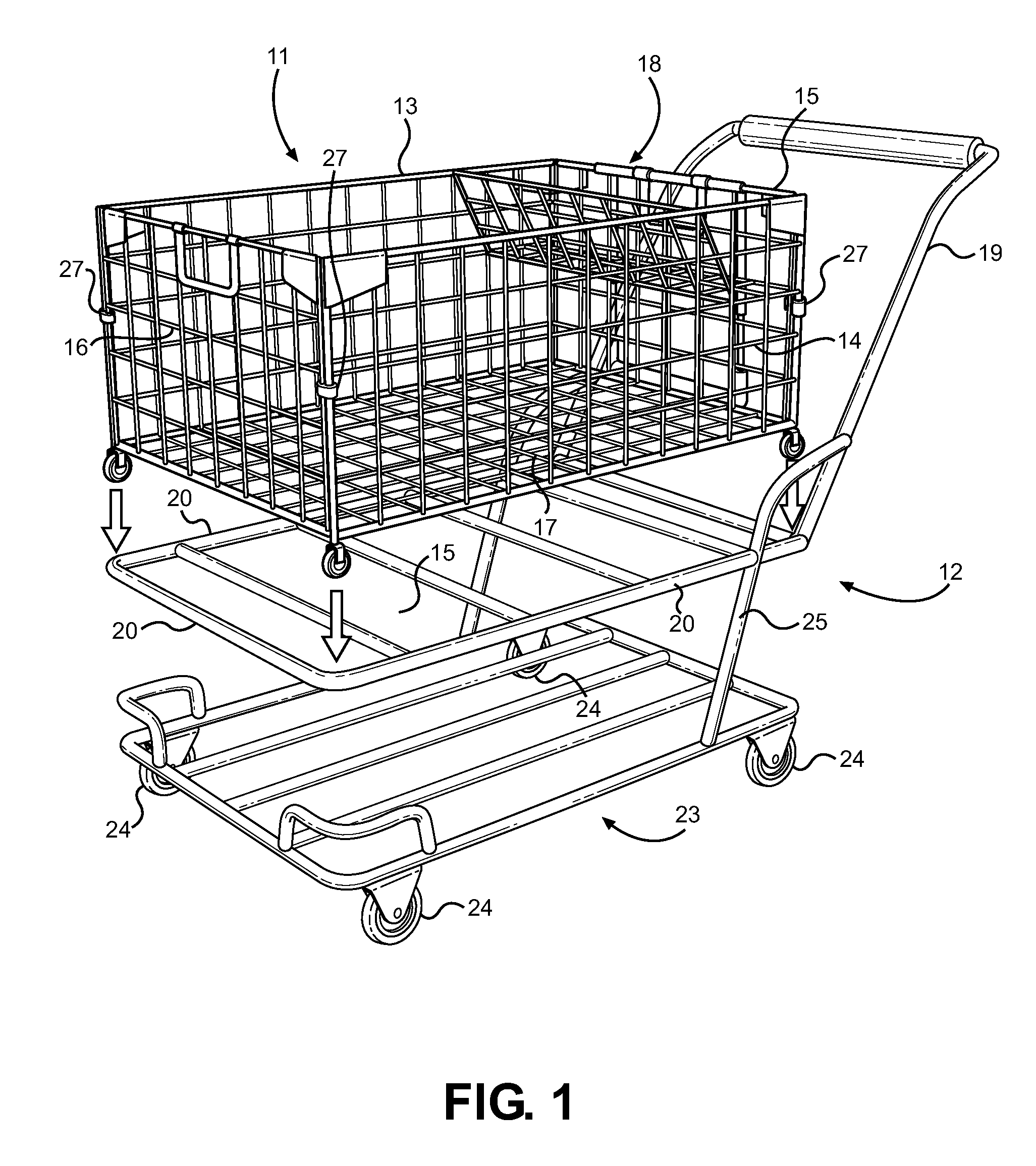 Wheeled Personal Grocery Basket and Cart System