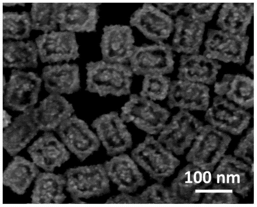 Three-dimensional "photo frame and photo" structure nano gold material, its synthesis method and application