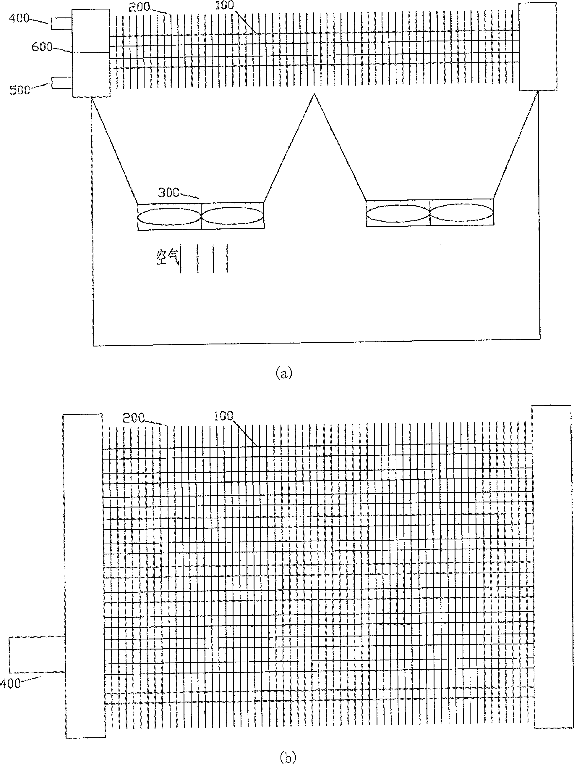 Multi-stage cooling middle liquid-separation air condenser