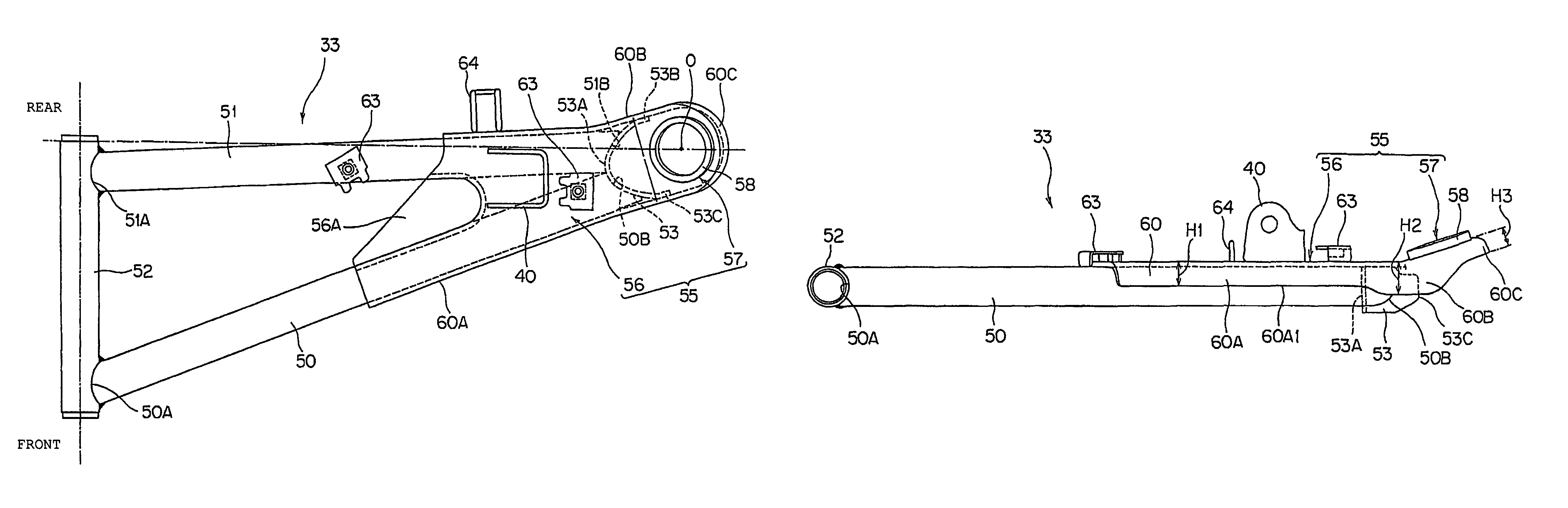 Suspension arm assembly for a vehicle, and vehicle incorporating same