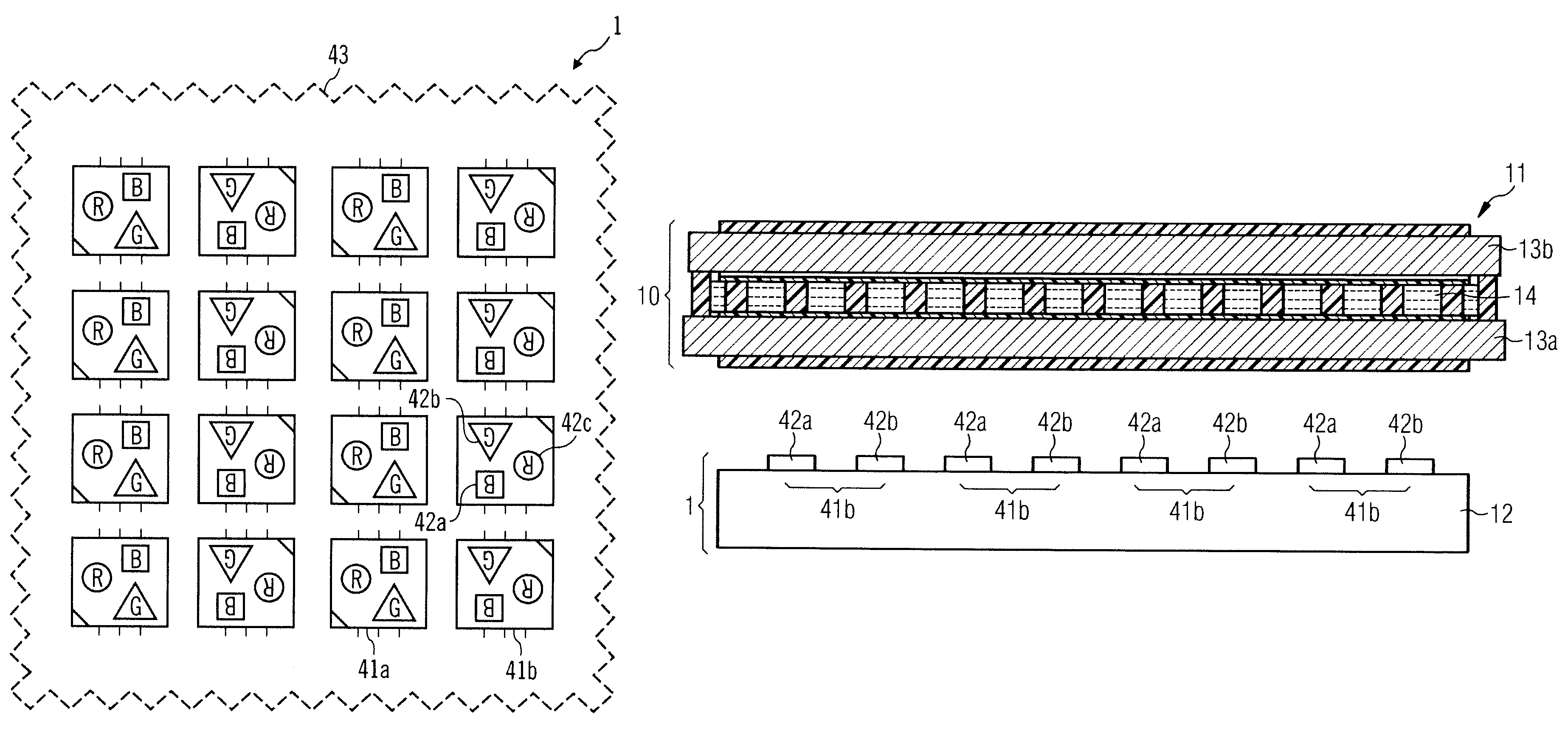 Backlighting arrangement with semiconductor light sources arranged in light groups and lighting device